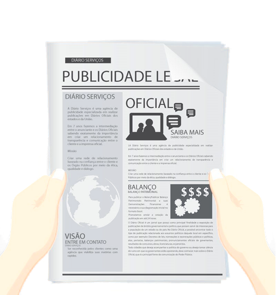 Especializada em diagramação e Publicação dePublicidade Legal